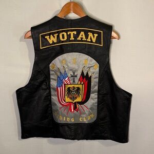 Highway One Leather Motorcycle Vest Woman Size XXL Patches Club